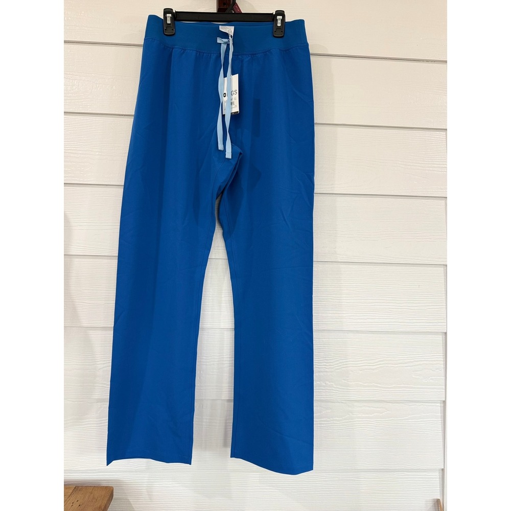 Figs Livingston High Waisted Straight Leg Scrub Pants Blue 1000210R Medium Reg
